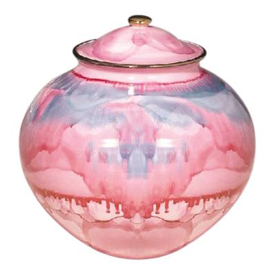 Pink Corona Ceramic Urn